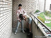 Filthy Brunette Cutie Gives Deepthroat Blowjob To Rapacious Teen