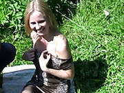 Arousing Blond Amateur Gets Fucked Up In Doggy Pose By Horny Mulatto Dude