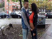 Stranger Easily Seduces A Hot Brunette Babe