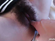 Extremely Hairy Pussy Of Playful Sakura Anna Gets Finger Fucked