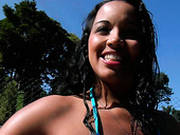 Slutty Latin Chic Gives A Head To Stranger While Getting Asshole Finger Fucked
