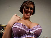 Bewitching Babe With Huge Natural Tits Is Getting Her Snatch Polished Properly
