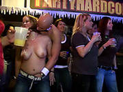 Busty Bitch Gives A Head To The Stripper Assisting Him In A Hot Show