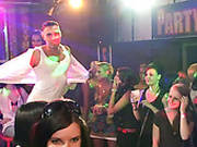 Blokey Strip Dancer Hooks Up With Sizzling Brunette For Hard Fuck