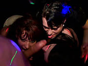 Slutty Russian Whores Give Group Head To Massive Dick