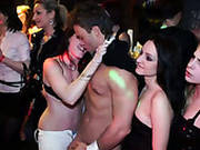 Voluptuous Slim And Lissom Gals Strips In The Club, Shows Their Tits And Asses