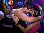 Filthy Students Make Out With Cocky Strippers In Night Club
