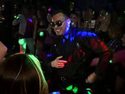Sextractive Chics Kneel Down In Front Of Horny Stripper To Give Blowjob