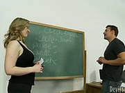 Busty Blonde Teacher Gets Her Huge Tits Caressed Like Never Before