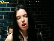 Slutty Russian Chic Lily Gets Pounded In Doggy Pose In Public Toilet