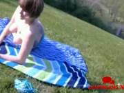 Sweet Redhead Outdoor Strip Cam