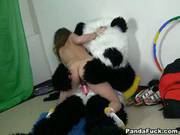 Flexible Innocent Teen With A Panda