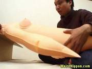 Japanese Weird Kinky Dude Is Fucking A Blow Up Doll