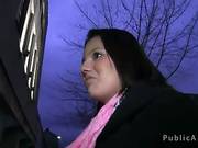 Hot Brunette From Streets Sucks Huge Dick And Balls