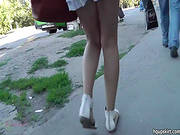 Naughty Babe Gets Filmed Under Her Skirt