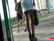 Horny Voyeur Likes Filming Under Skirts