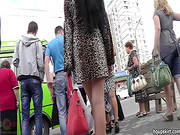 Horny Guy Enjoys Upskirt View