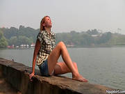 Impressive Teen Enjoys Outdoor Posing