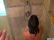 Amazing Brunette In Sexy Shower Scene