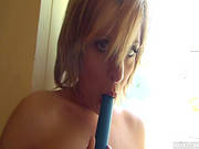 Young Blonde Enjoys Large Toys