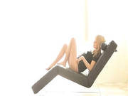 Hot Lesbians On Black Sofa