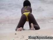 Hot Ebony In Bikini Bathing On The Beach 5 By Ebonyexposed