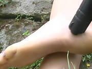 Outdoor Foot Fetish With A Lovely Teen In A Close Up