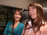Two Sexy Japanese Chicks Share A Prick After Rubbing It