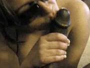 White Slut Sucks A Huge Black Cock