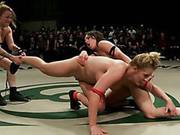 4 Girl Un-scripted Tag Team Wrestling! Shot Live, In Front Of A Public Audience Brutal Sexual Action