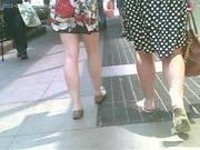 Couple Of Chunny Chicks Get Their Skirts Blown