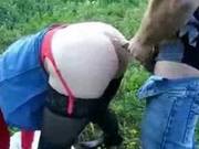 Mature Bitch Has Fun Outdoor. Public Nudity