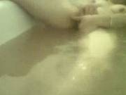 Hidden Camera In The Bathroom, She Masturbates In Water.