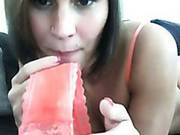 Sniffing And Licking Her Hot Dirty Panty Gusset.