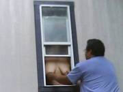 Hidden Cam Wife Hangs Tits Out Window