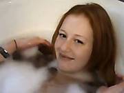 Sexy British Ginger Teen Bathes And Plays !