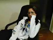 Amateur Asian Teen With Glasses Fingers Herself On Cams