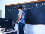 Vanessa Cage Gets Fucked Across Her Teachers Desk By His Throbbing Fuckpole