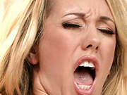 Tended Blond Babe Fucks Herself With Ruffled Dildo