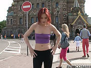 Redhead In Fishnet Stuff Sucks A Fat Strong And Tasty Lollicock For Sperm