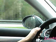 Zuzinka Drives A Car And Masturbates Her Pussy
