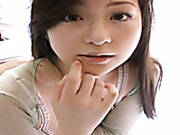 Beautiful Japanese Teen Natsuko Tatsumi Eating Fruits With Whipped Cream