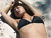Beautiful And Teeny Babe Megumi Fukushita Showing Off On The Beach
