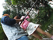Cute Japanese Chick Ayaka Hoshino Is Chilling In The Park