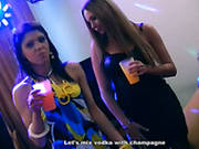 Sexy Russian Chicks Are Dancing And Alcohol Drinking