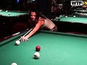 Cute Brunette Girl Nickel Is Playing Games In A Pub
