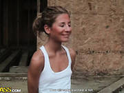 Pretty Girl Tiffany Gives A Head Outdoor