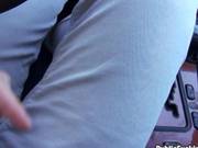 Amateur Brunette Czech Girl Stuffed In The Car For Cash