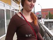 Massive Boobs Amateur Redhead Eurobabe Nailed For Cash