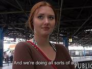 Redhead Amateur With Big Tits Flashes Her Boobs And Squirts In A Public Place